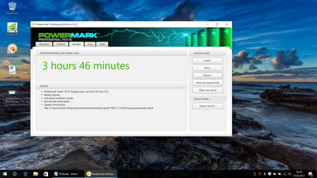 Das gilt auch für leichte Last. (Screenshot: Oliver Nickel/Golem.de)